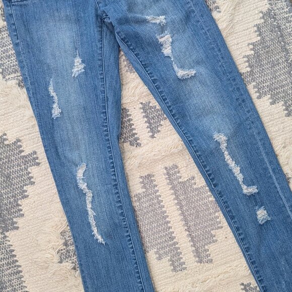 Victoria's Secret NWOT VS Siren Jeans Size 0 Distressed Light Wash Skinny Y2K - Picture 2 of 11